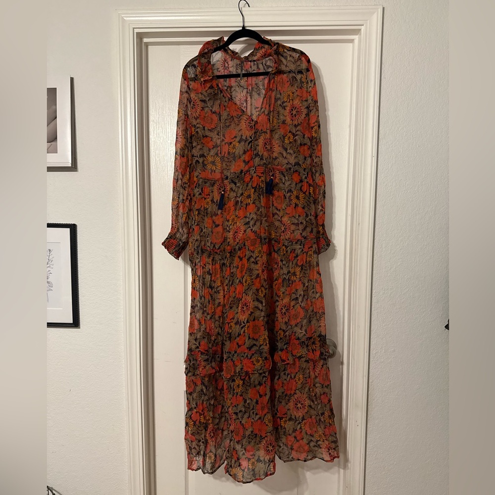 Anthropologie Floral Sheer Women's Dress